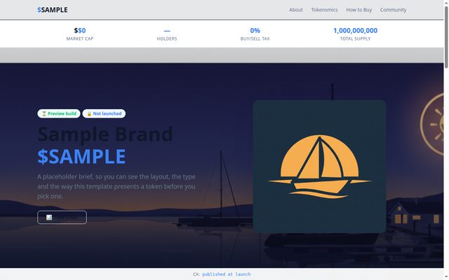 Minimal Moon template preview